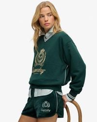 Superdry - & Co Country Club Loose V-neck Sweatshirt - Lyst