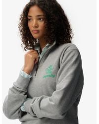 Superdry - & Co Country Club Crest Half Zip Sweatshirt - Lyst