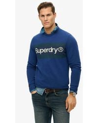 Superdry - & Co Core Logo Stripe Relaxed Crew Sweatshirt - Lyst