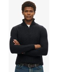 Superdry - & Co Vintage Jacob Cable Knit Half Zip Jumper - Lyst