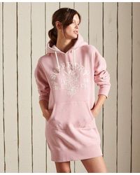 Superdry Pride In Craft Hoodie Dress - Pink