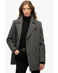 Superdry - Double Breasted Pea Coat - Lyst
