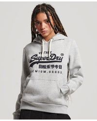 Superdry - Classic Graphic Embroidered Vintage Logo Scripted Collegiate Hoodie - Lyst