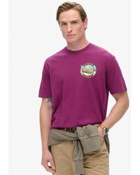 Superdry - Travel Postcard Chest Print T-shirt - Lyst