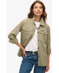 Superdry - & Co Ladies Classic Herringbone Military Overshirt - Lyst
