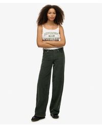 Superdry - & Co Mid Rise baggy Jumbo Cord Pants - Lyst