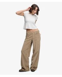 Superdry - & Co Mid Rise baggy Jumbo Cord Pants - Lyst