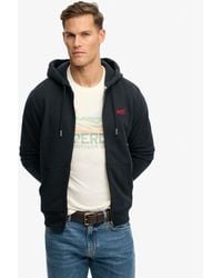 Superdry - & Co Essential Logo Half Brushed Zip Hoodie - Lyst