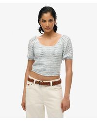 Superdry - Smocked Woven Top - Lyst
