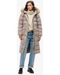 Superdry - & Co Everest Faux Fur Long Coat - Lyst