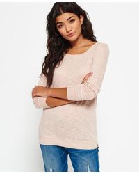 Superdry - Raw Edge Crew Top Festival Blush - Lyst
