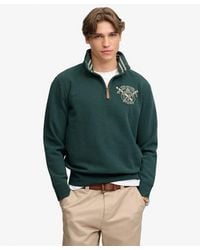 Superdry - Gothic Varsity Half Zip Sweater Relaxed Pasvorm - Lyst