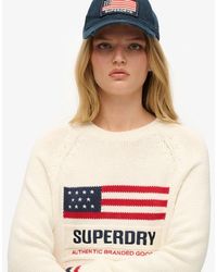 Superdry - & Co Loose Fit Cable Knit Americana Crew Jumper - Lyst