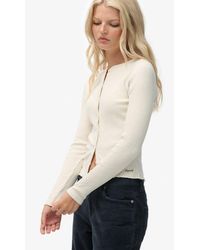 Superdry - & Co Athletic Essentials Ribbed Cardigan - Lyst