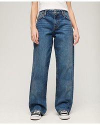 Superdry - Classic Organic Cotton Mid Rise Wide Leg Jeans - Lyst