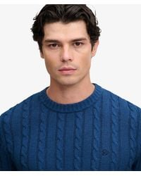 Superdry - & Co Cotton Cable Knit Crew Jumper - Lyst