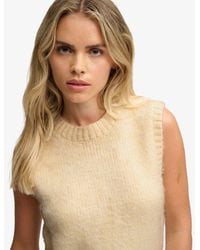 Superdry - Brushed Knit Crew Neck Vest - Lyst