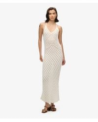 Superdry - & Co Cotton Crochet Halter Maxi Dress - Lyst