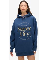 Superdry - Robe à capuche et logo métallisé luxe - Lyst