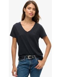 Superdry - & Co Slub Embroidered V-neck T-shirt - Lyst
