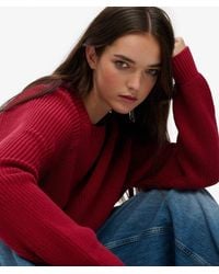 Superdry - Ribgebreide Trui Met Relaxte Pasvorm - Lyst