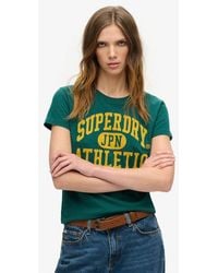 Superdry - & Co Varsity Flocked Fitted T-shirt - Lyst