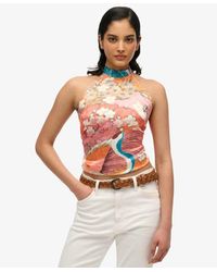 Superdry - & Co Jacquard Halter Top - Lyst