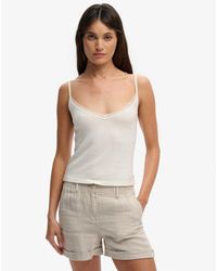 Superdry - & Co Athletic Essentials V Neck Pointelle Cami Top - Lyst
