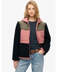 Superdry - & Co Hooded Fleece Sherpa Jacket - Lyst
