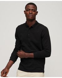 Superdry - Long Sleeve Cotton Pique Polo Shirt - Lyst