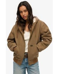 Superdry - Oversized Vintage Workwear Hooded Bomber Jacket - Lyst