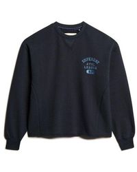 Superdry - & Co Athletic Essentials Loose Crop Crew Sweatshirt - Lyst