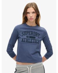 Superdry - Athletic Essentials Ringer Slim Crew Neck Long Sleeved Top - Lyst