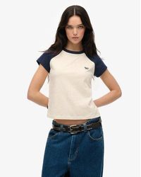 Superdry - T-shirt en Coton bio à Manches Raglan et à Logo Essential Taille: 40 - Lyst