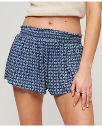 Superdry - Smocked Beach Shorts Blue / Mini Geo Blue - Lyst