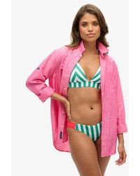 Superdry - & Co Stripe Triangle Bikini Top - Lyst