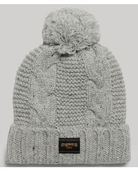 Superdry - & Co Cable Knit Beanie Hat - Lyst