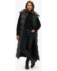 Superdry - Classic Logo Patch Hooded Ripstop Longline Gilet - Lyst