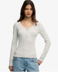 Superdry - Athletic Button Down Long Sleeve Top - Lyst