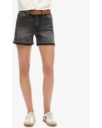 Superdry - & Co Slim Fit Logo Patch Mid Rise Cut Off Short Off Shorts - Lyst