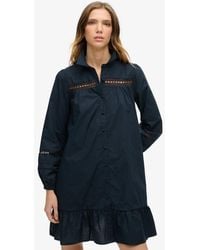 Superdry - & Co Lace Mix Shirt Dress - Lyst