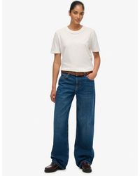 Superdry - & Co Organic Cotton Mid Rise Wide Leg Jeans - Lyst