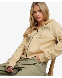 Superdry - Athletic Essentials Cropped Hoodie Met Rits Relaxed Pasvorm - Lyst