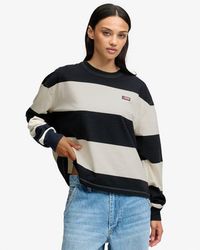 Superdry - & Co Athletic Essentials Stripe Slouchy Sweatshirt - Lyst