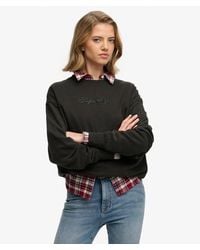 Superdry - & Co Script Brand Loose Crew Sweatshirt - Lyst