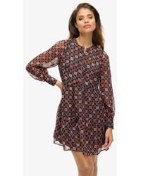 Superdry - & Co Geo Floral Print Long Sleeve Tiered Mini Dress - Lyst