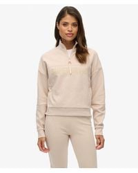 Superdry - Femme Sweat-Shirt Demi-Zip Décontracté Active Tech Logo Taille - Lyst