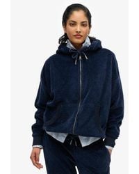 Superdry - Femme Sweat À Capuche Zippé En Velours Taille - Lyst