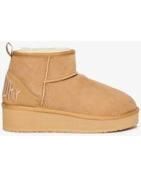 Superdry - & Co Suede Sherpa Platform Boots - Lyst