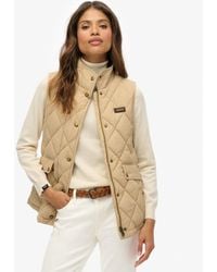 Superdry - Gevoerde Bodywarmer Met Corduroy Afwerking - Lyst